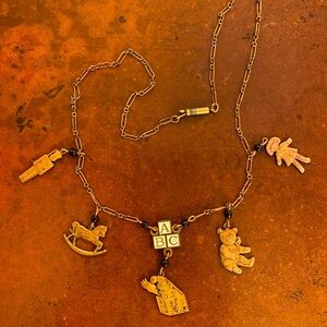 Vintage Pididdly Links ABC Charm Necklace